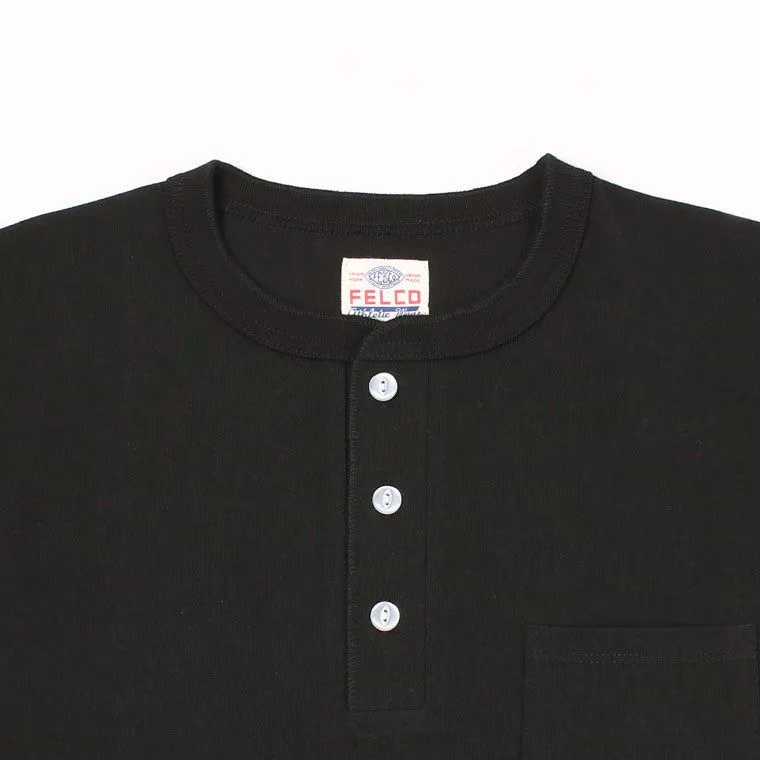 FELCO × HEALTHKNIT S/S HENLEY NECK POCKET-T U.S.COTTON OPEN END JERSEY - 5 Colors - FELC-312