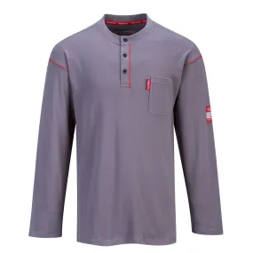 Flame Resistant Long Sleeve Gray Henley