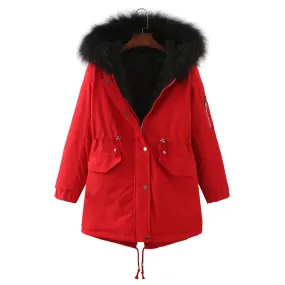 Fleece-Lined Thickened -Size Cotton-Padded Coat