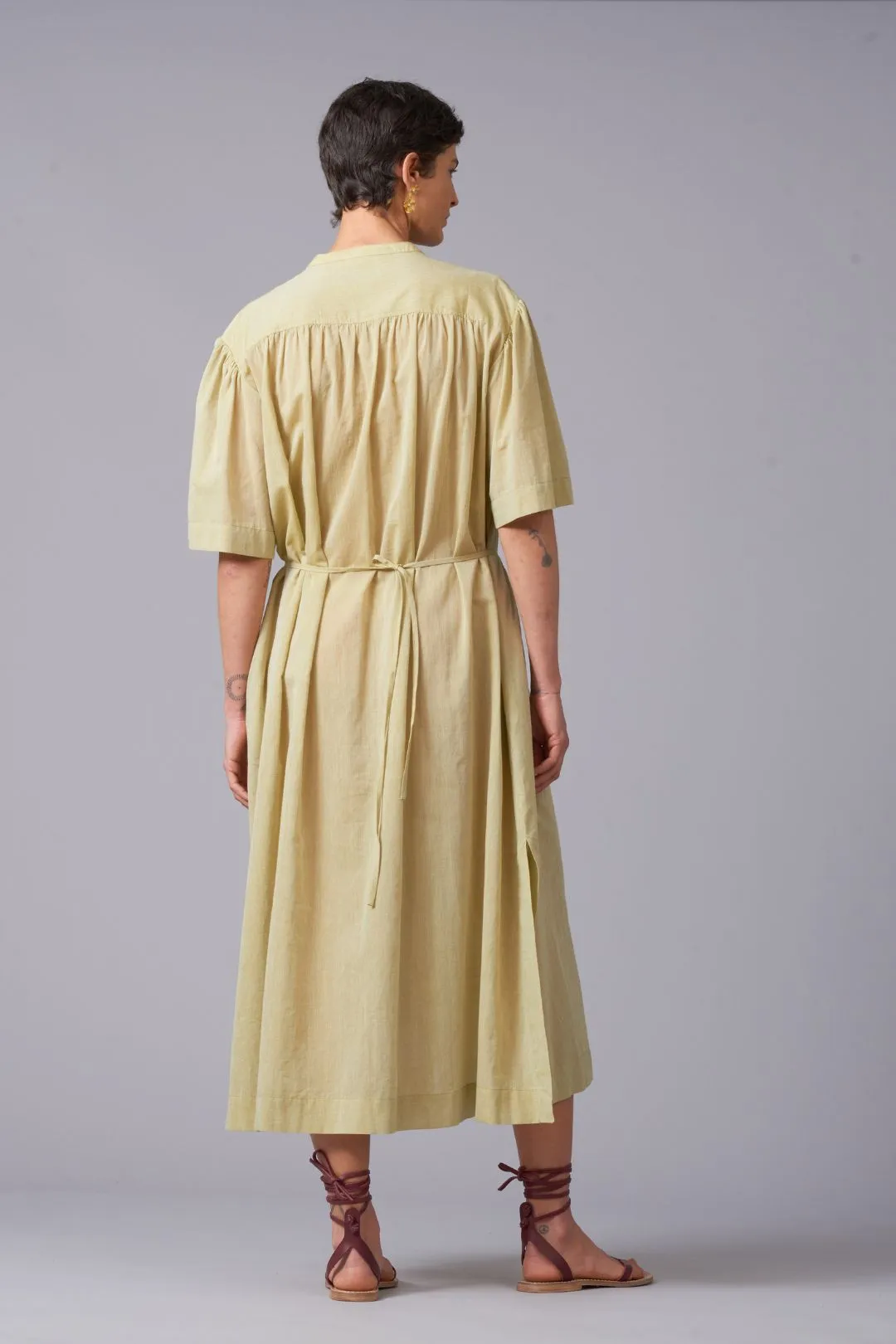 Flora Sage Voile Dress & Slip