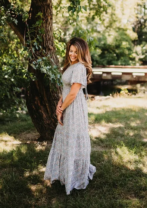 Flutter Sleeve Maxi Dress
