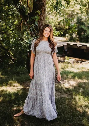 Flutter Sleeve Maxi Dress