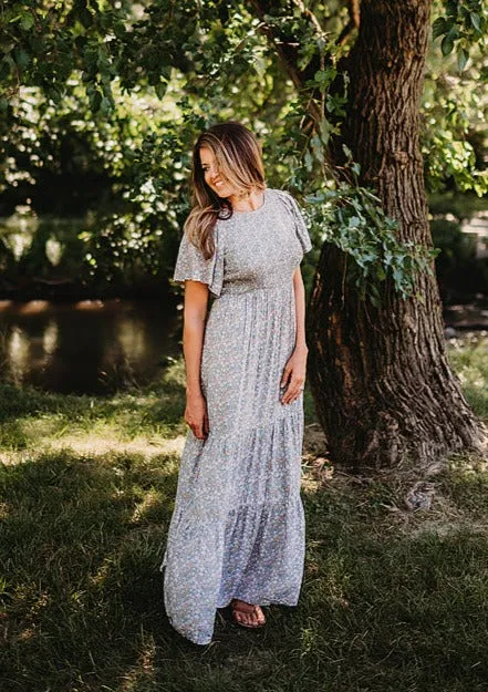 Flutter Sleeve Maxi Dress