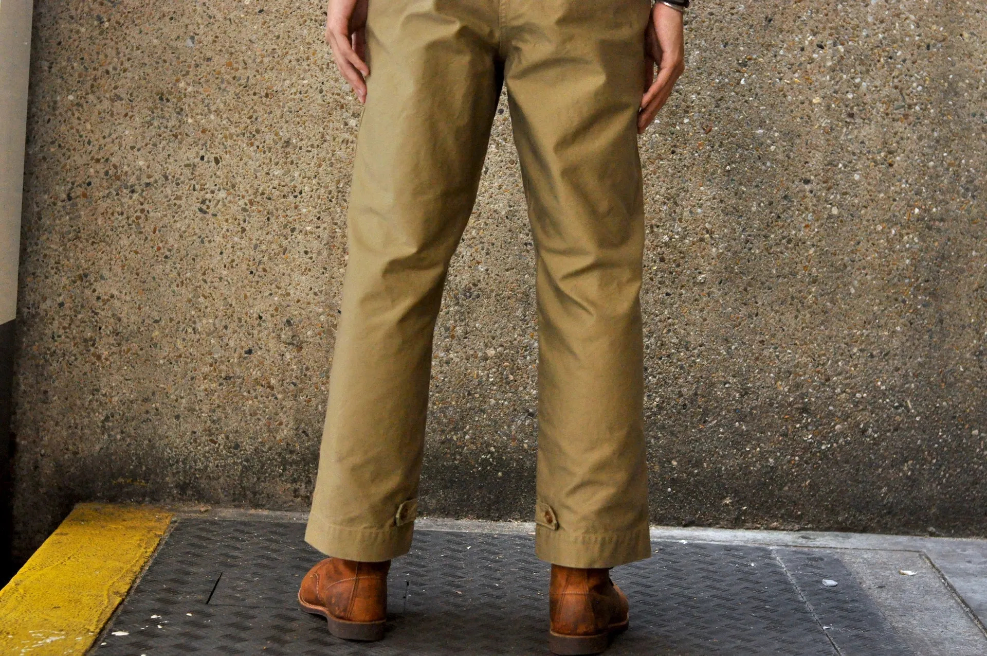 Freewheelers "M-1943" Military Back Satin Trousers (Dark Tan)