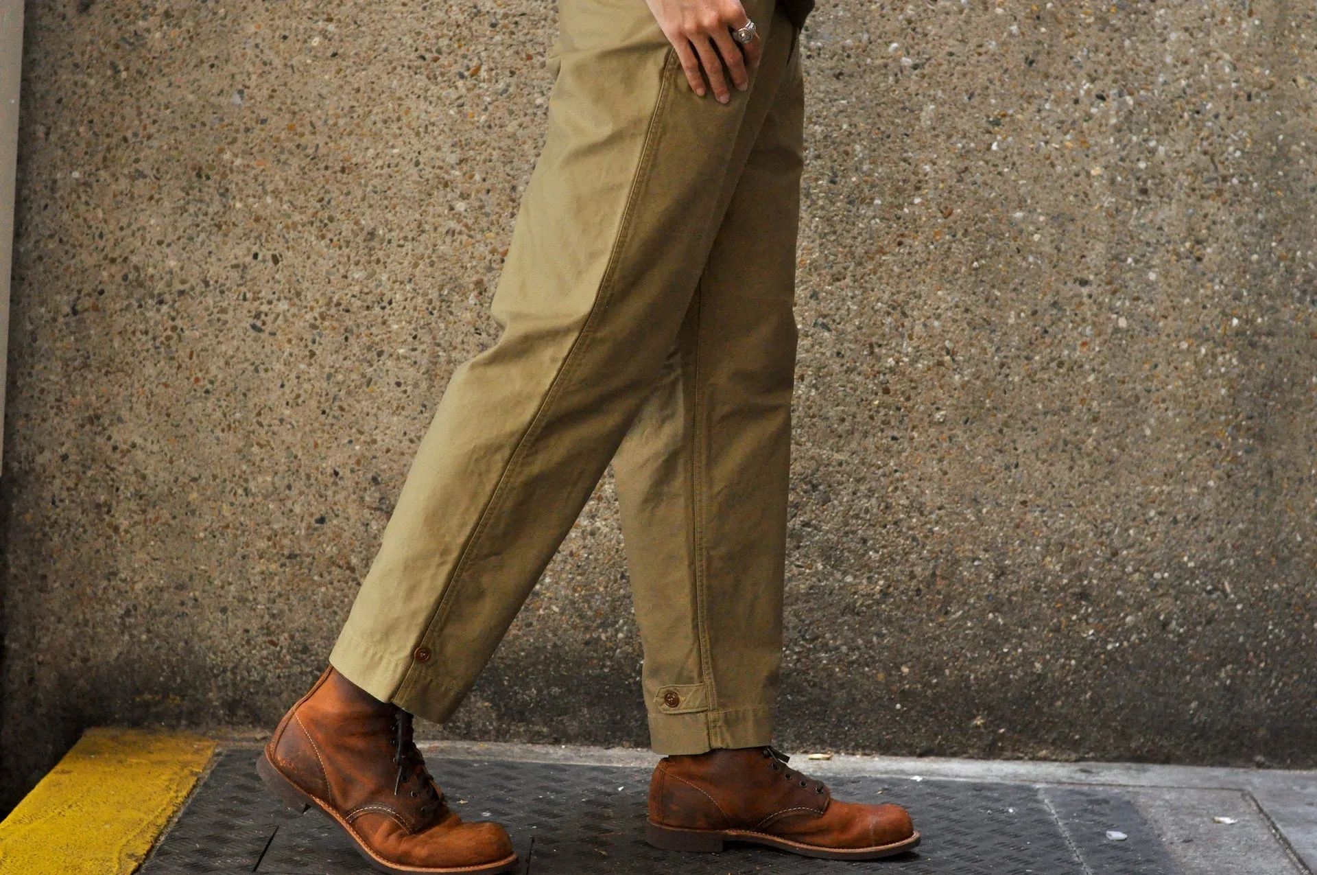 Freewheelers "M-1943" Military Back Satin Trousers (Dark Tan)