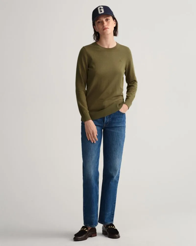 Gant Apparel Womens COTTON CASHMERE C-NECK 369/HUNTER GREEN
