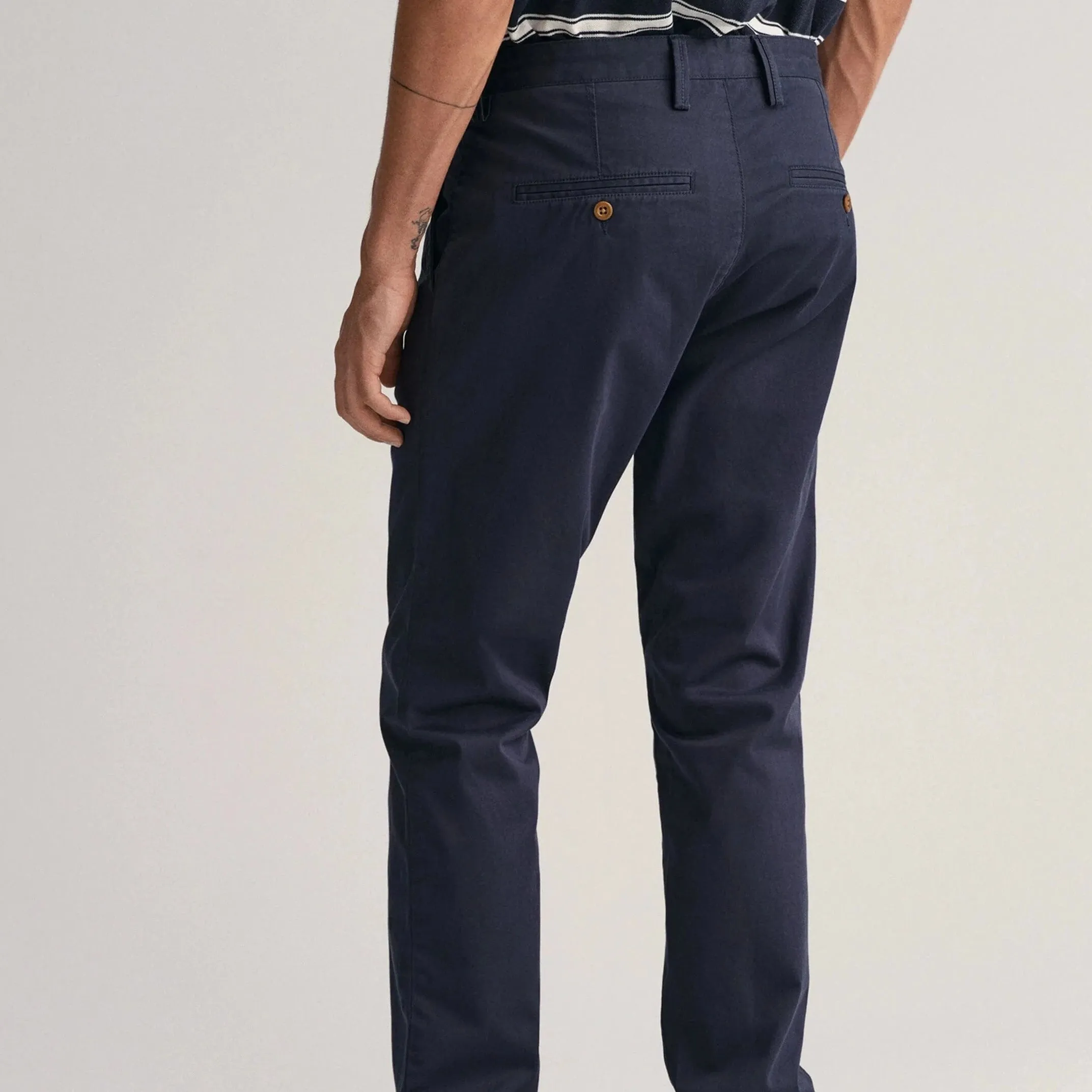 Gant Slim Fit Twill Chinos in Navy