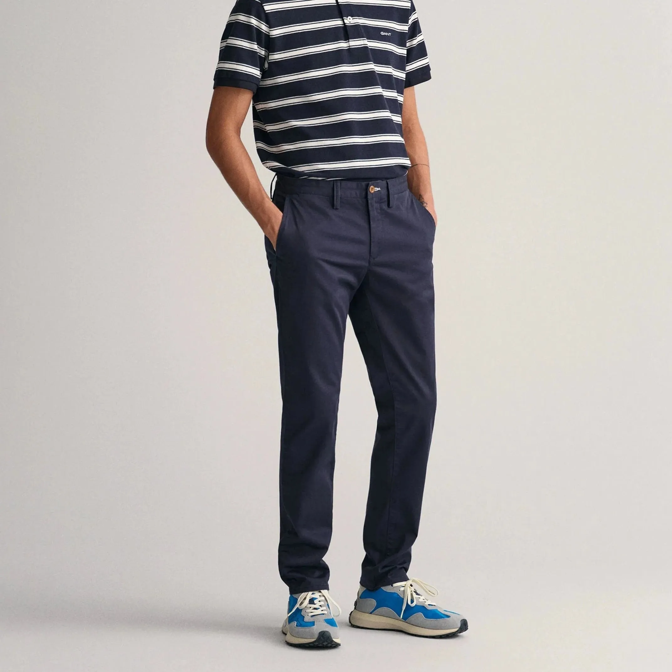 Gant Slim Fit Twill Chinos in Navy