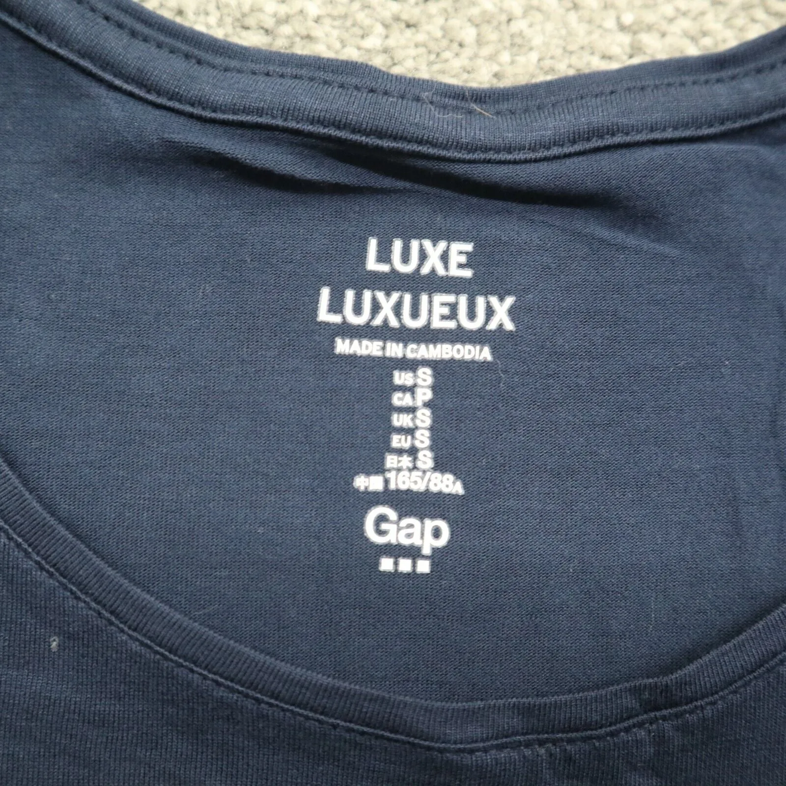 GAP Womens Luxe LUXUEUX T Shirt Top Short Sleeves Crew Neck Blue Size Small