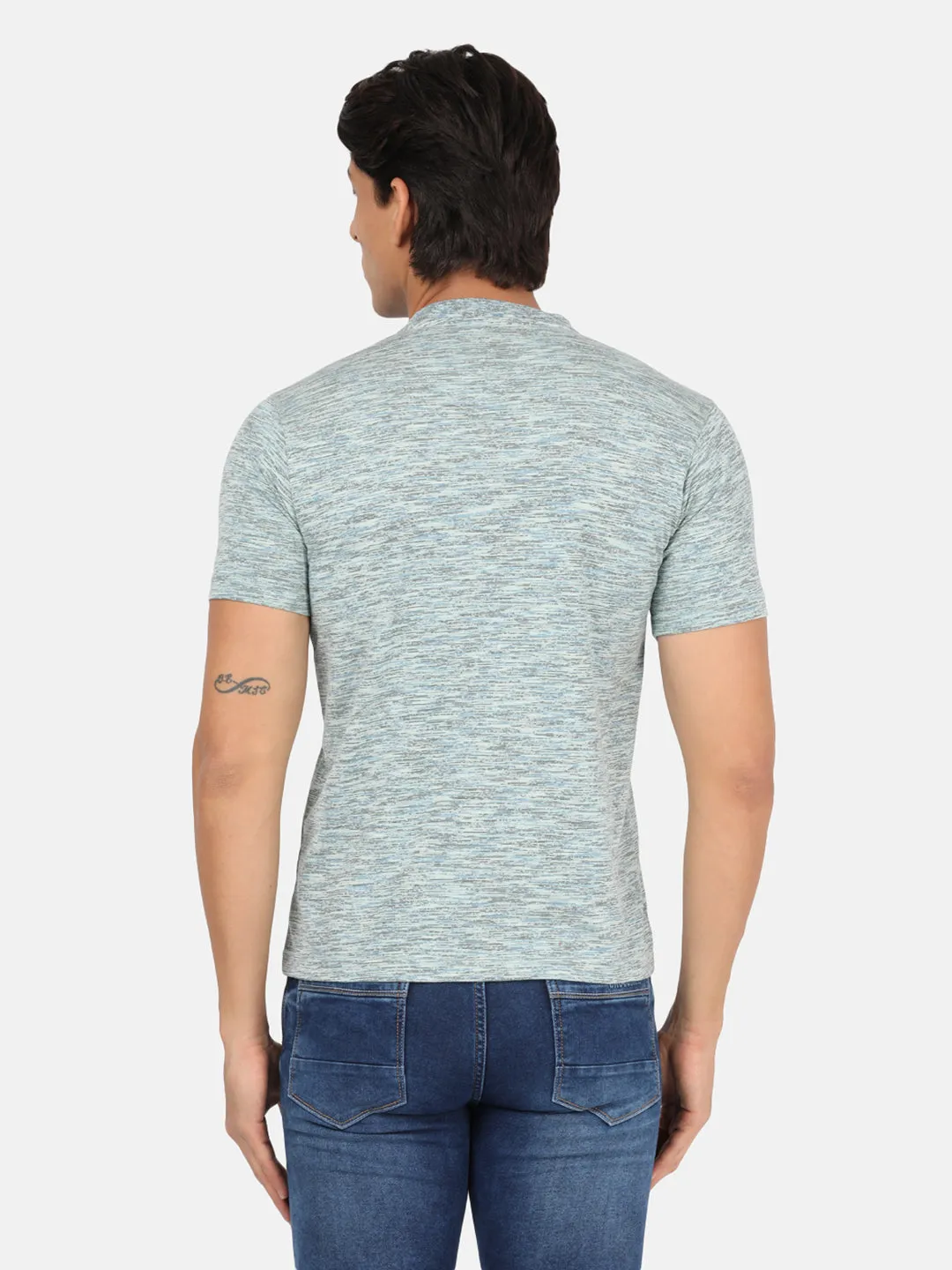 Green Solid Slim Fit T-Shirt