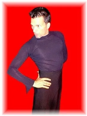 GS09 Black Turtle Neck Latin Shirt