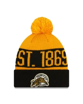 Hamilton Tiger-Cats 2023 New Era Turf Traditions Cuffed Pom Knit Hat - Gold