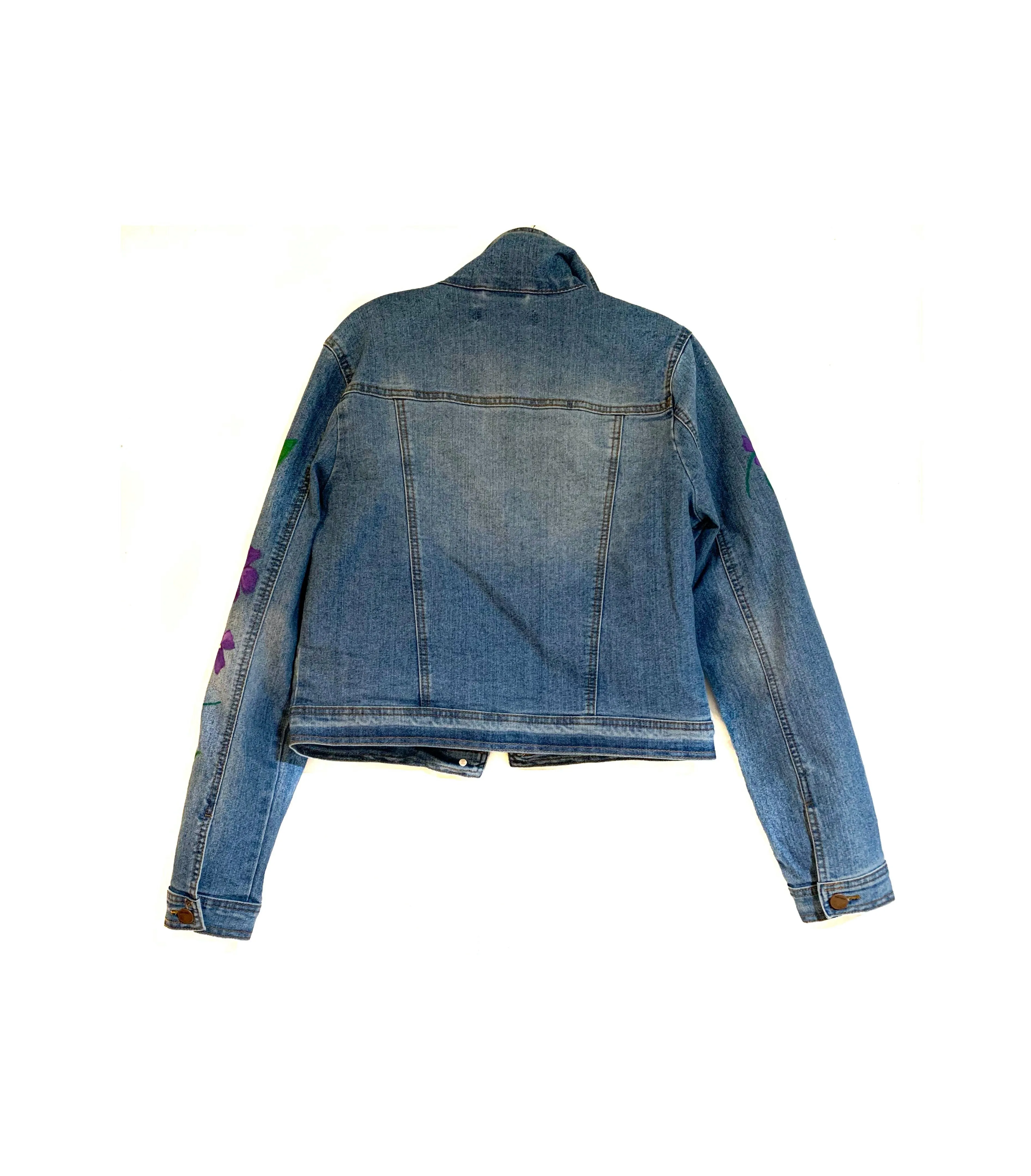 Hand Painted Floral Jean Jacket