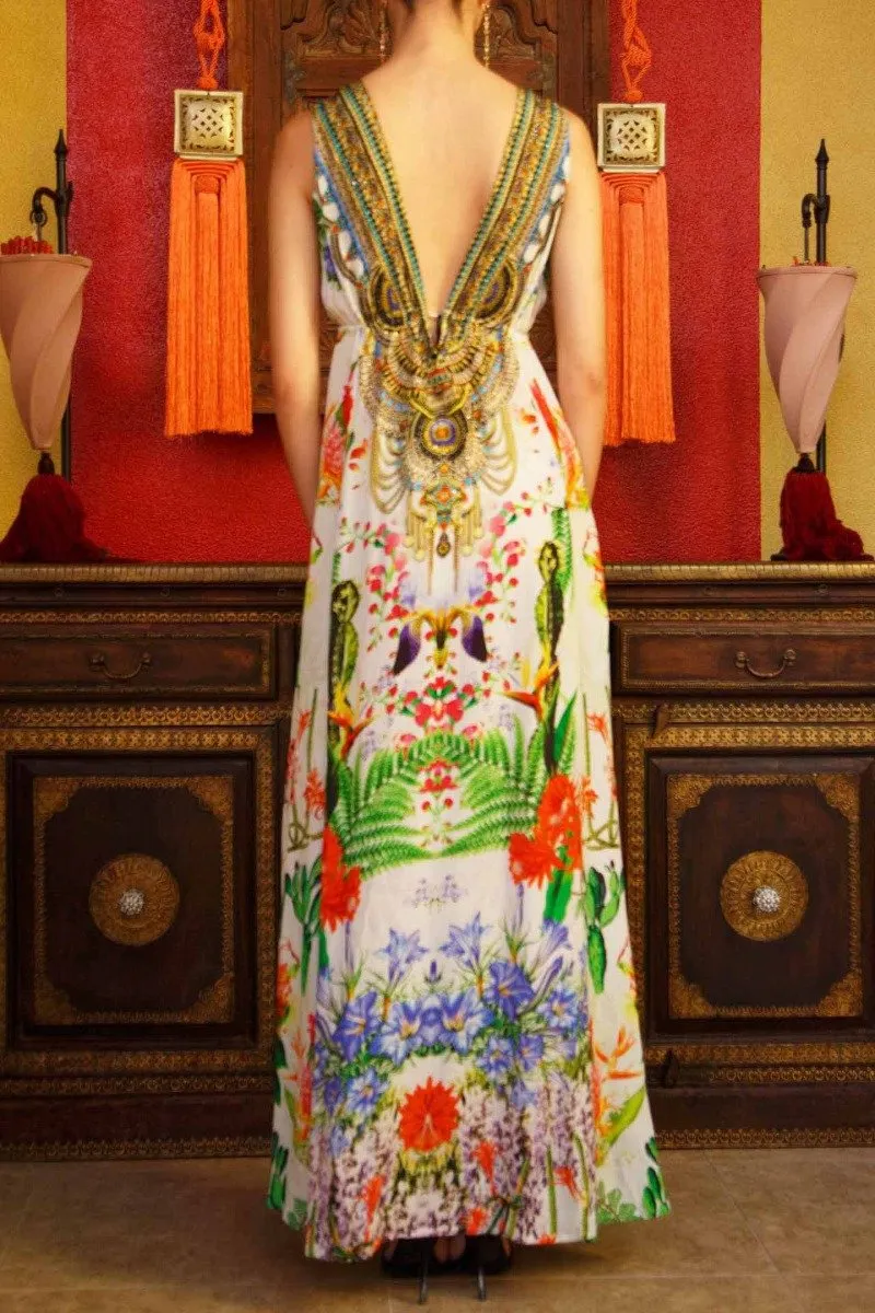 High Slit V Neck Maxi