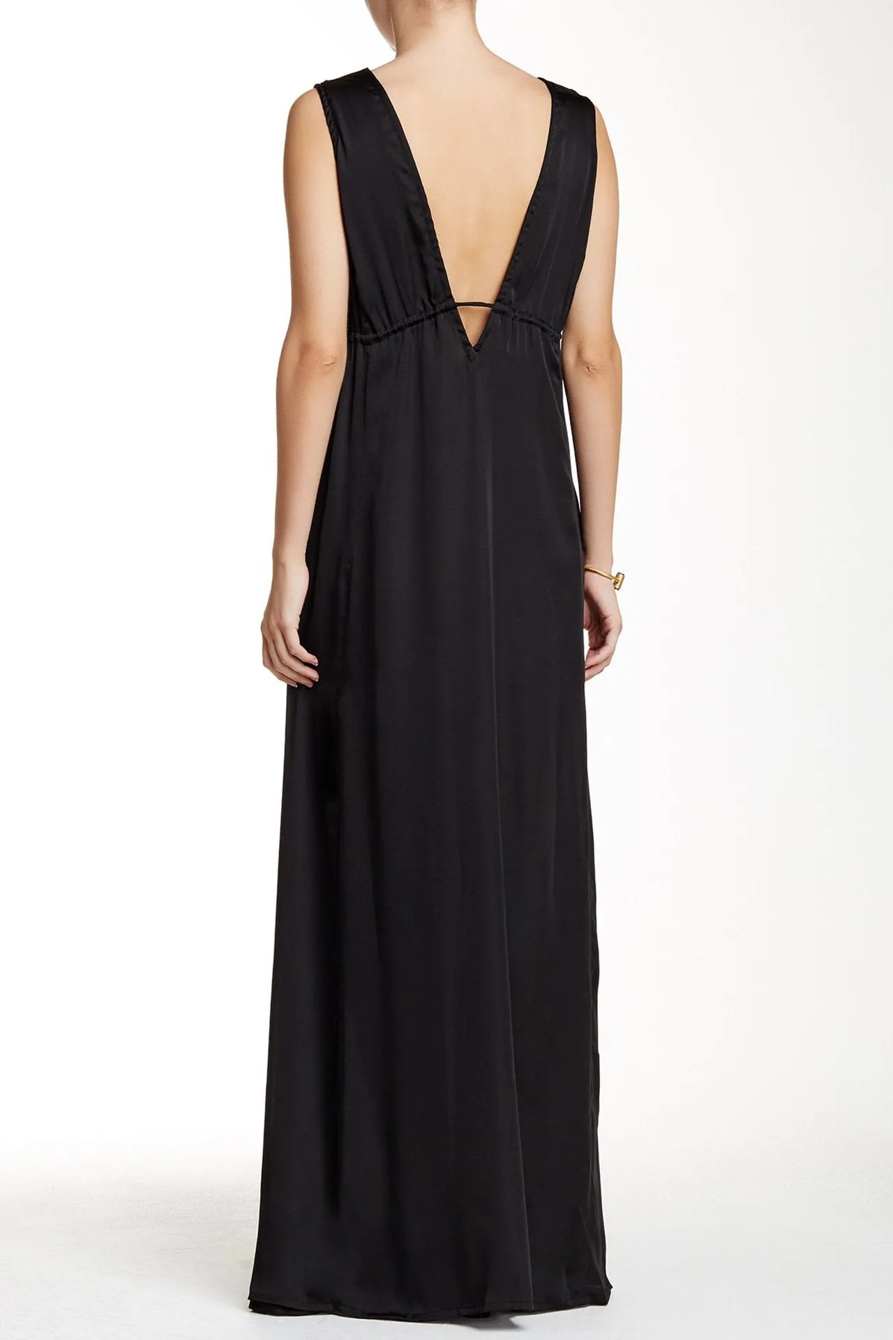 High Slit Womens Maxi Black Dress