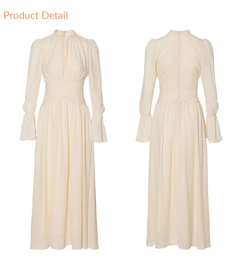 Irene Shirring Long Dress