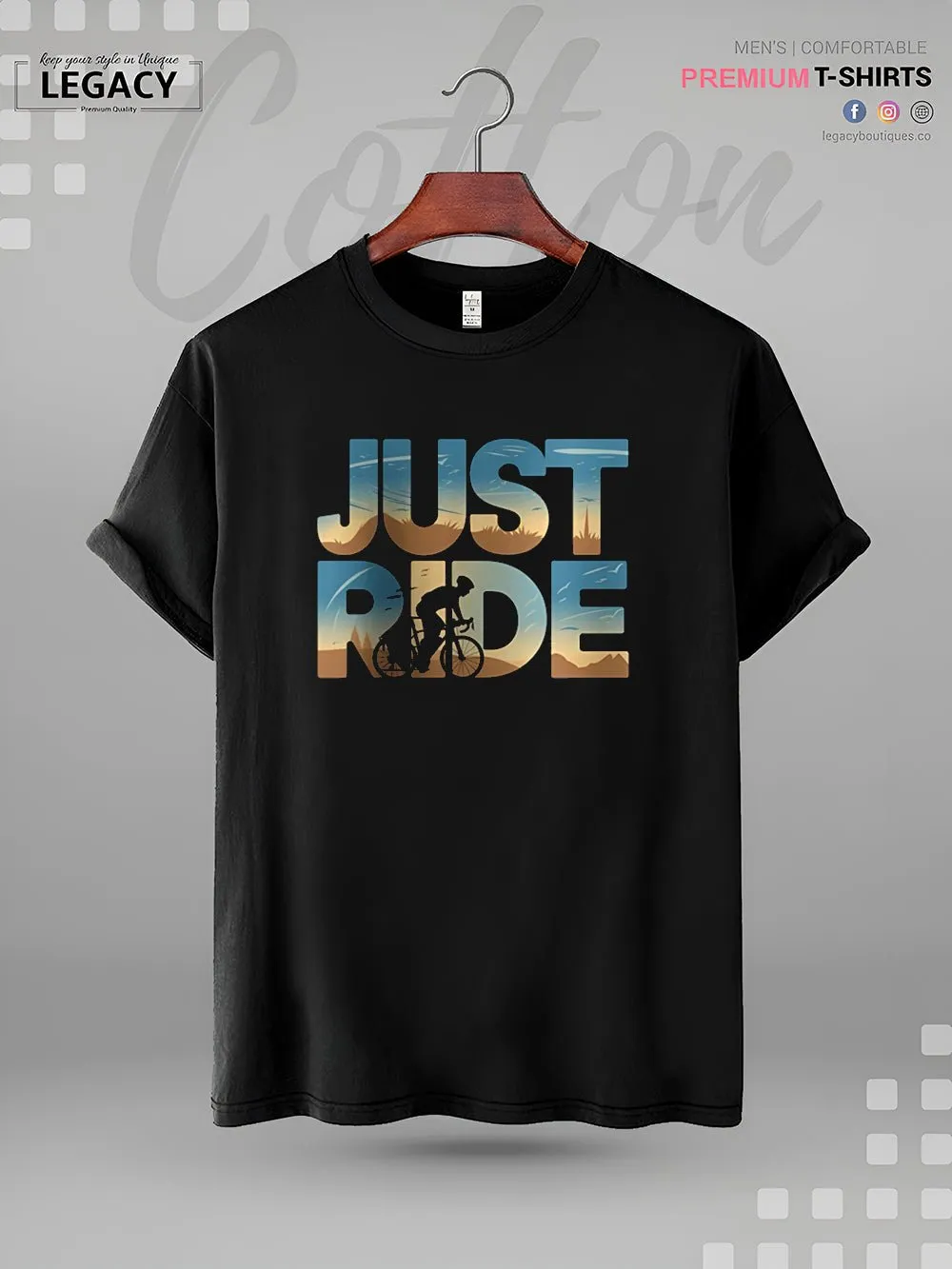 JUST RIDE Print Men's High Quality T-Shirt In Resonable Price