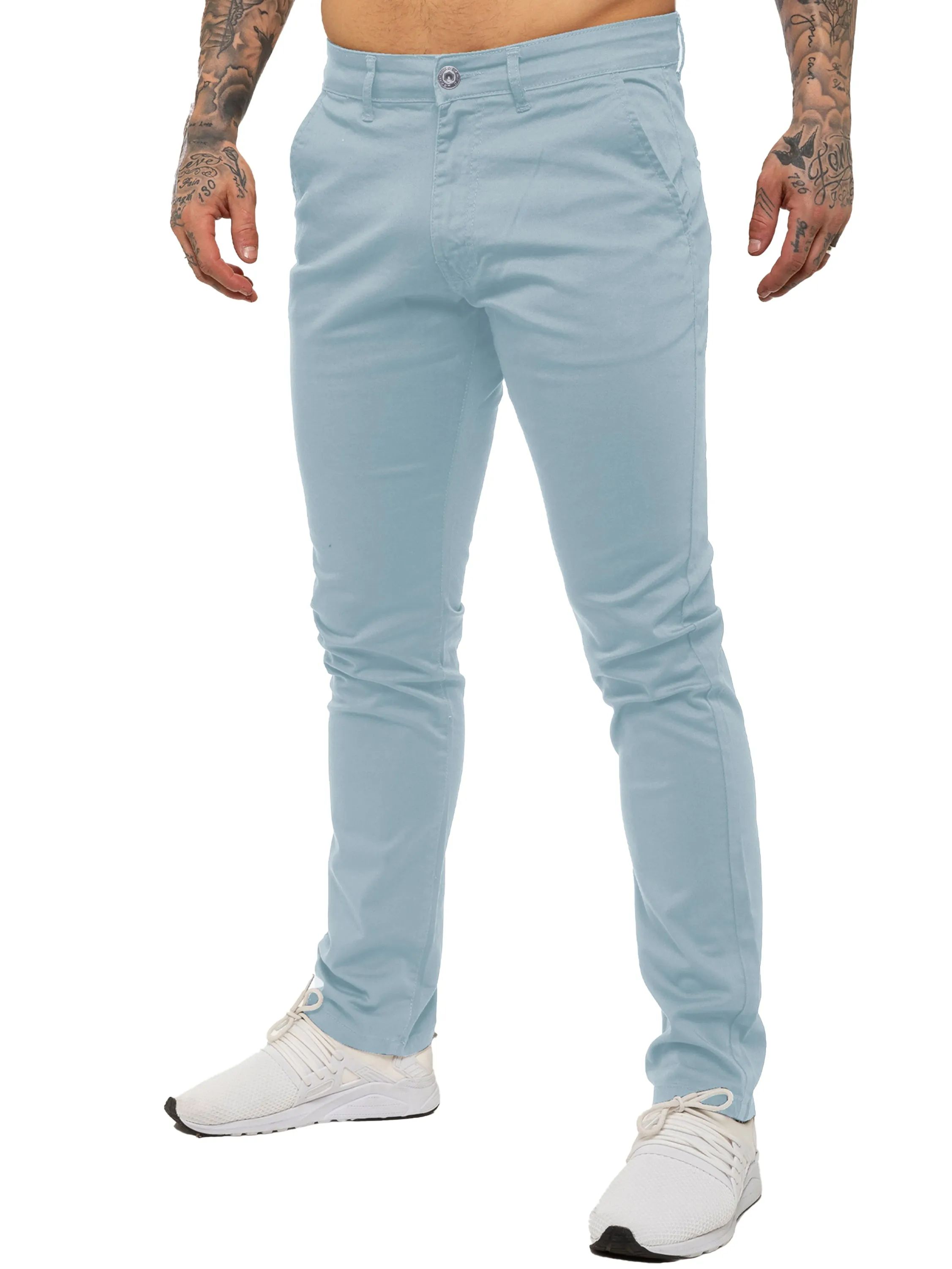 Kaiden Slim Stretch Trousers - Sky Blue