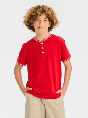 Kids Boy's Plain T-Shirt,Red