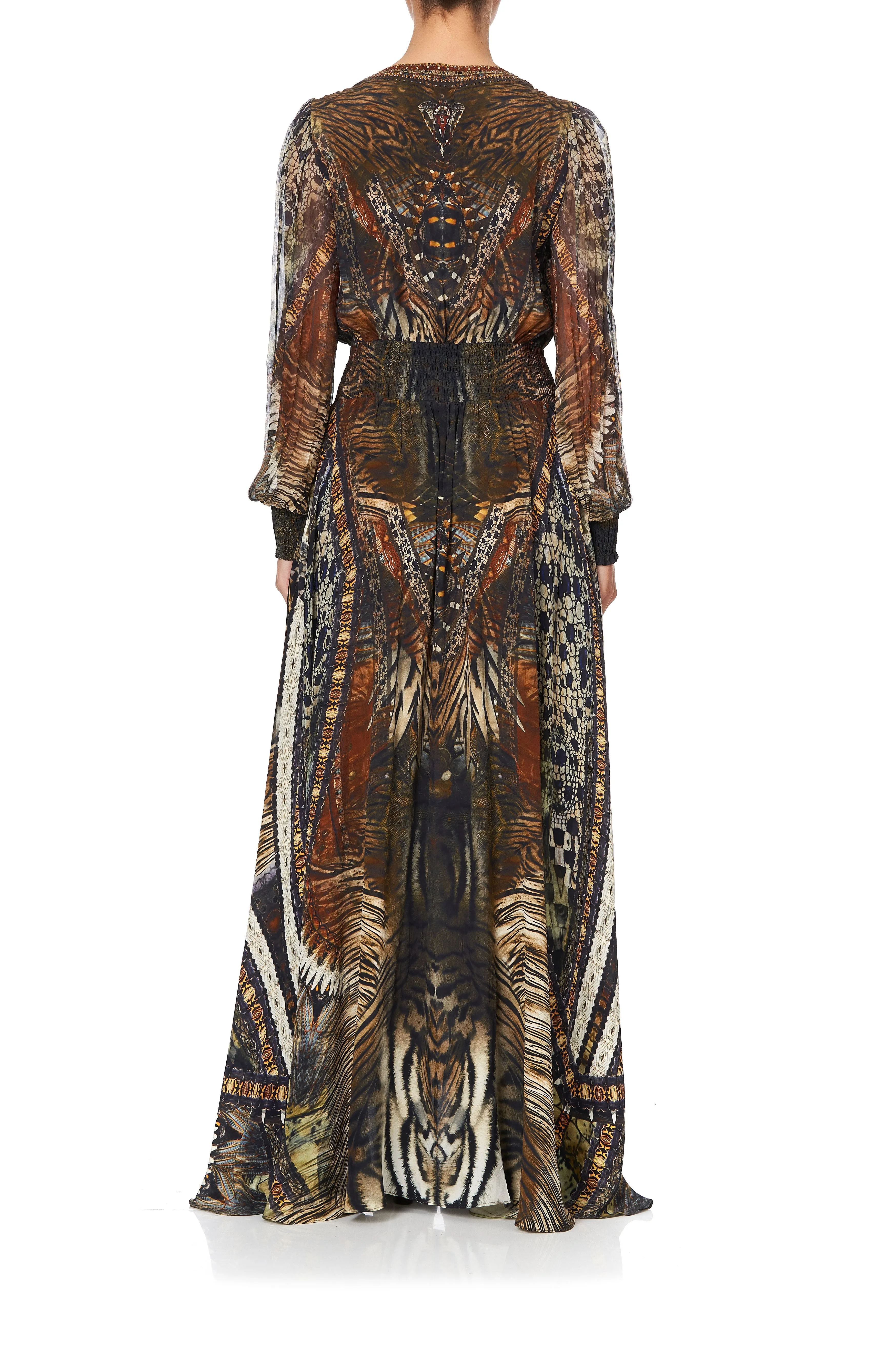 LACE UP DRESS WITH BLOUSON SLEEVE KAKADU CALLING
