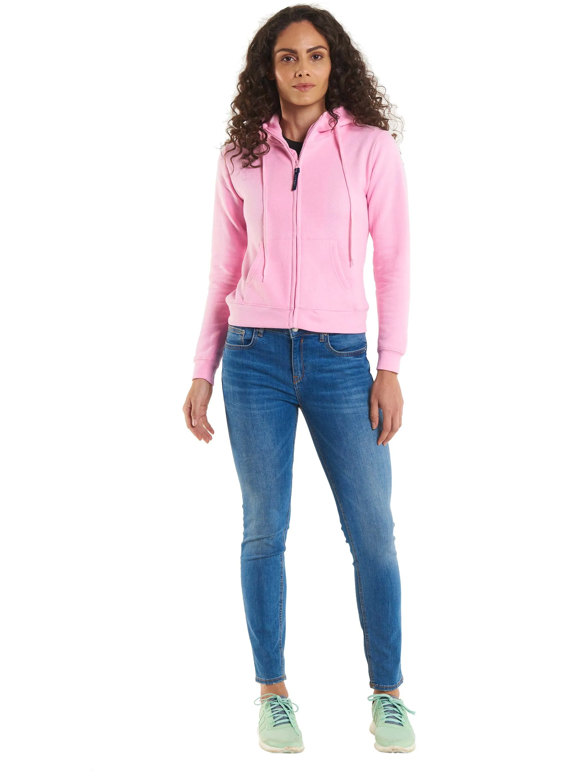 Ladies Classic Full Zip Hooded Sweatshirt | Pink