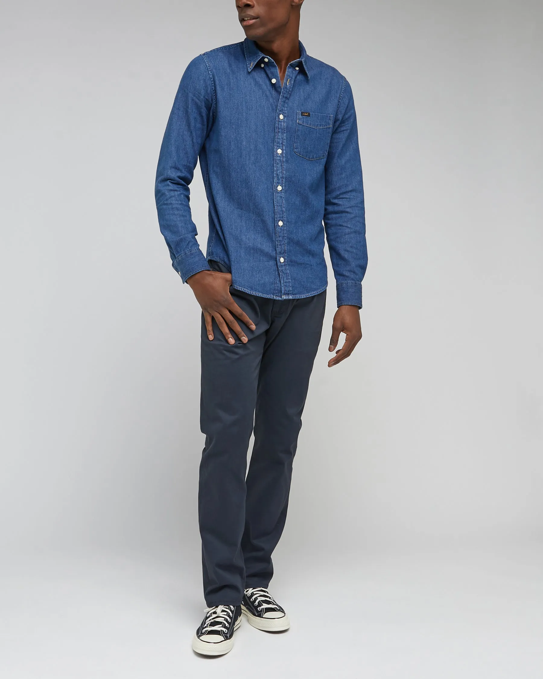 Lee Straight Fit Extreme Motion Mens Cotton Twill Trousers - Navy