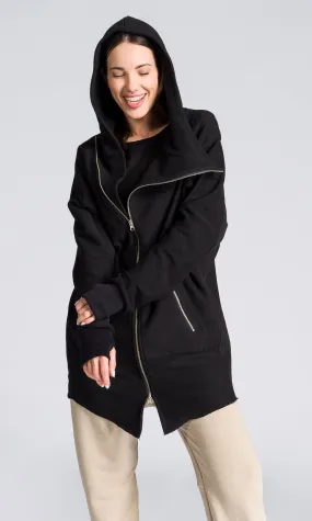 Long Asymmetric Zipper Sweatshirt