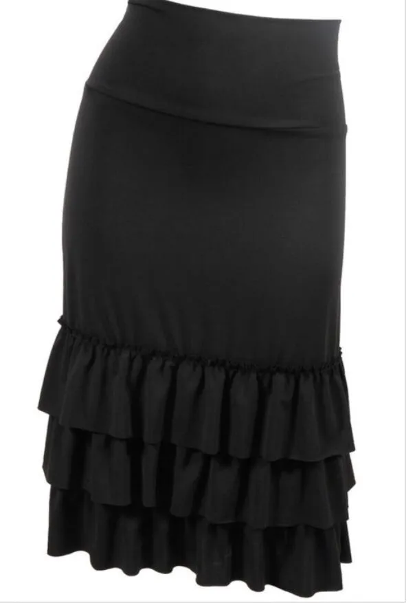 Marlene Ruffle Skirt/Slip Extender- Black