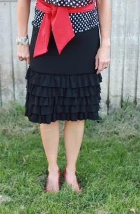 Marlene Ruffle Skirt/Slip Extender- Black