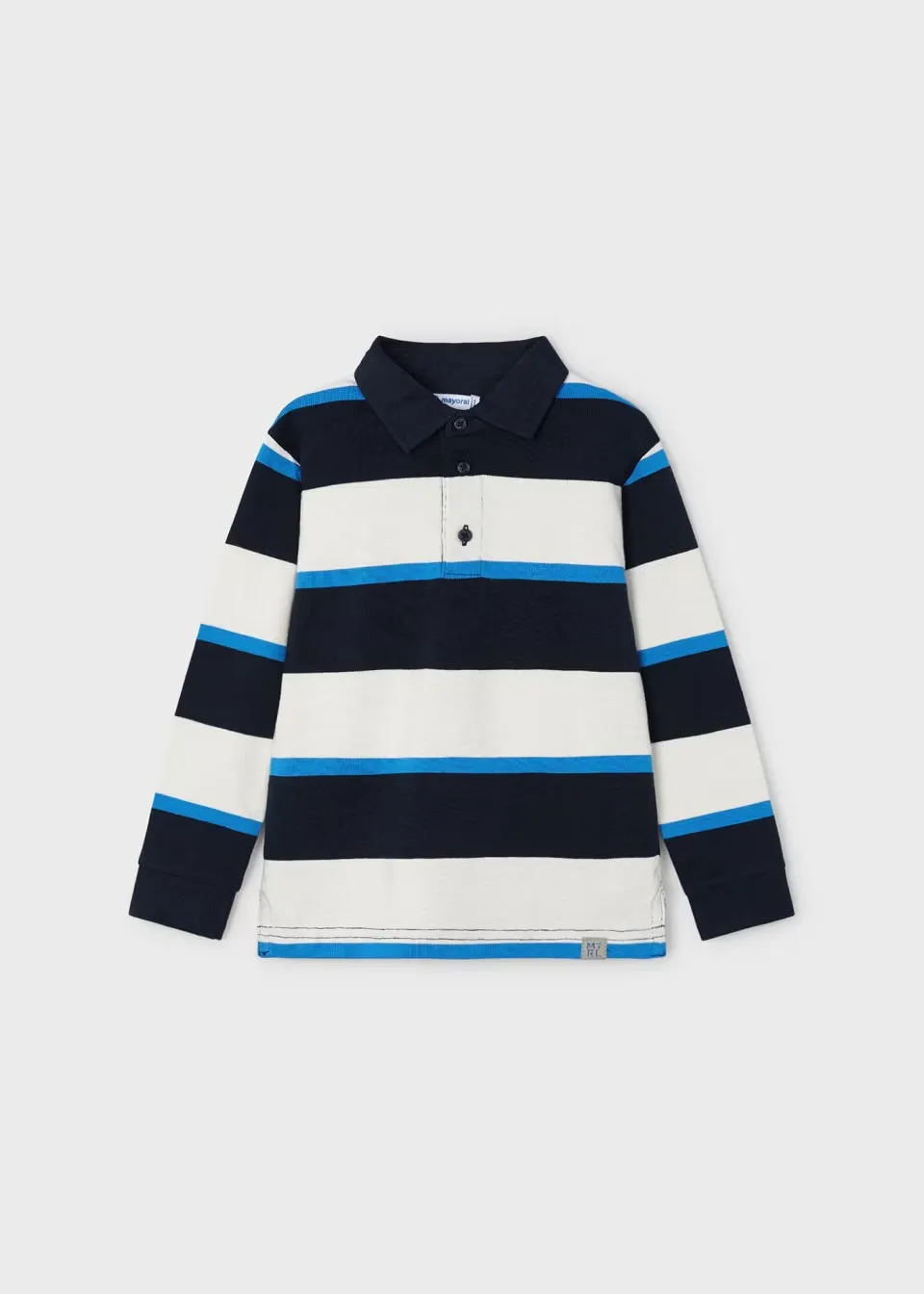 Mayoral Boys Striped Polo Shirt 4104 Navy