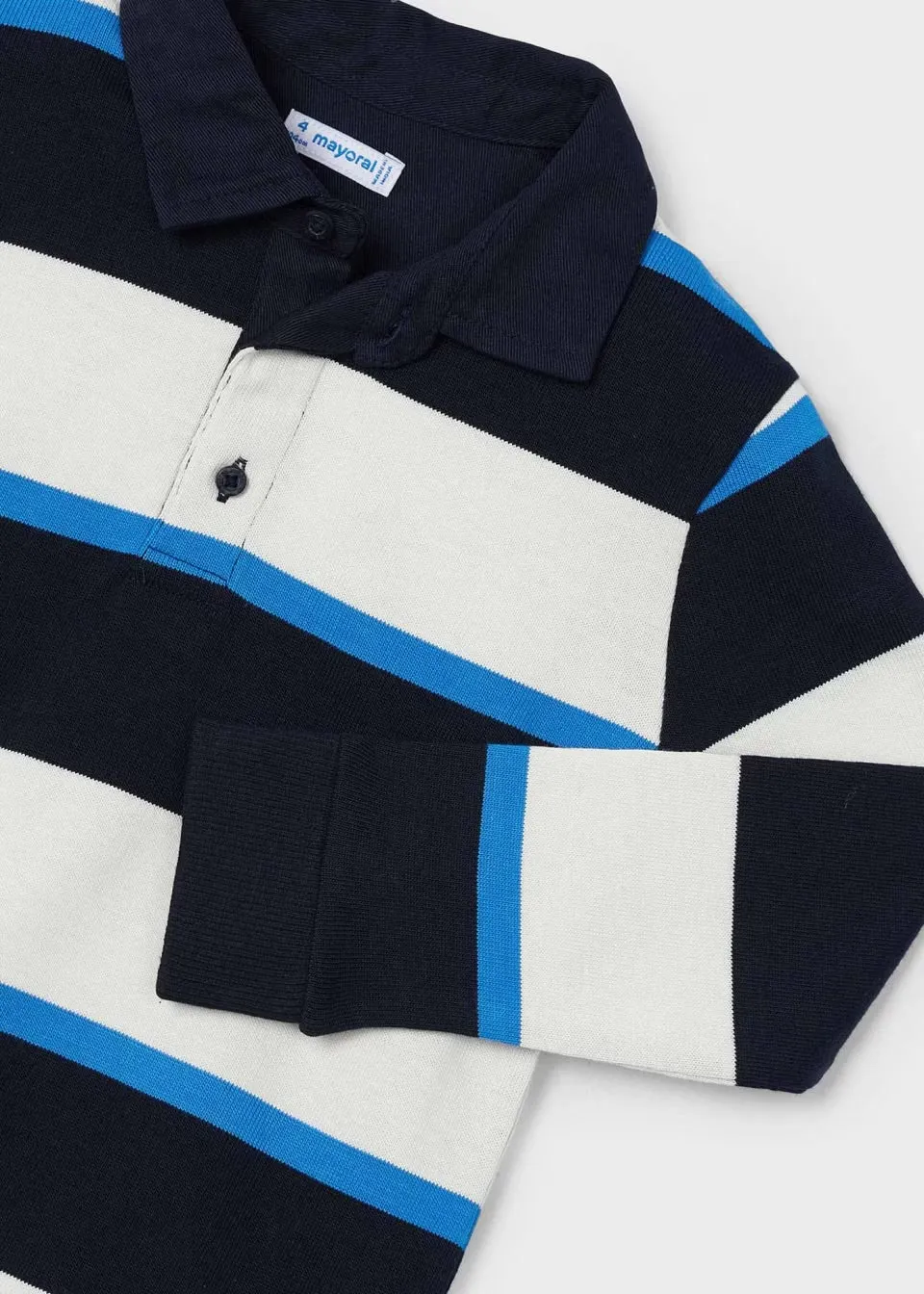 Mayoral Boys Striped Polo Shirt 4104 Navy