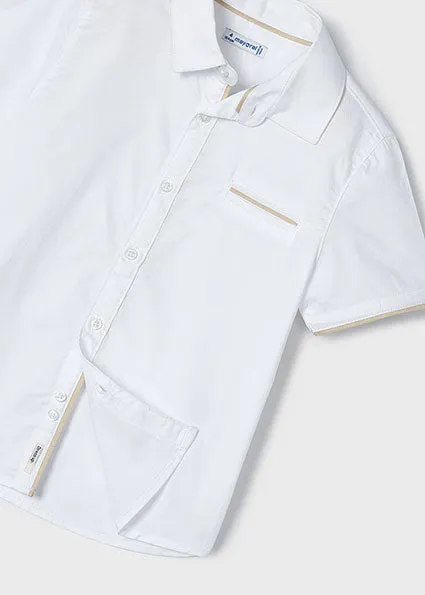 Mayoral Boys White Shirt & Beige Chinos
