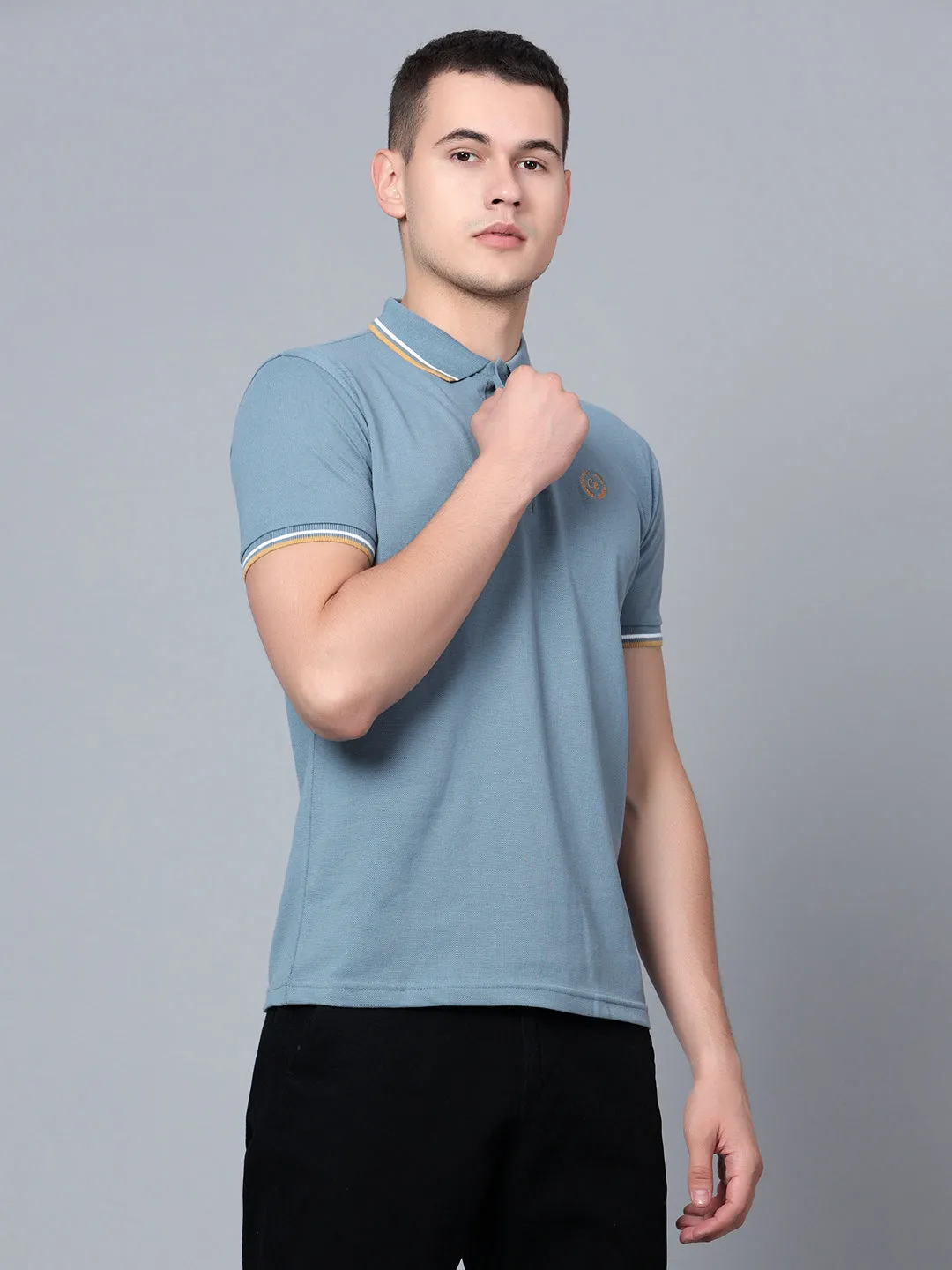 Men Blue Polo T-Shirt