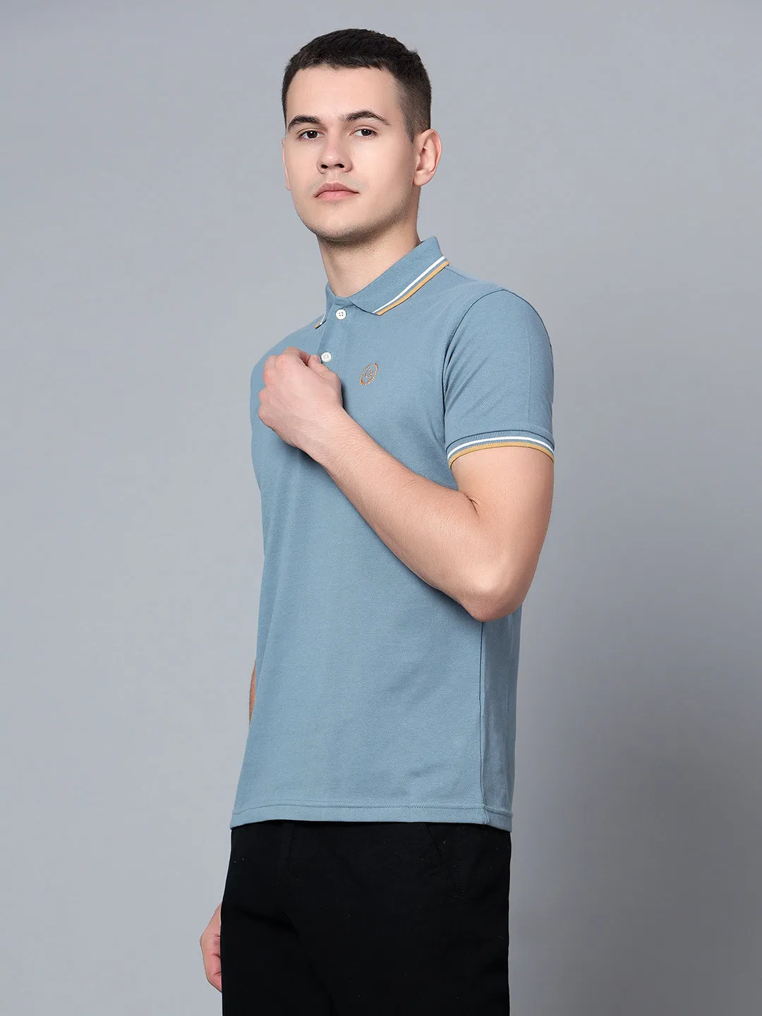 Men Blue Polo T-Shirt