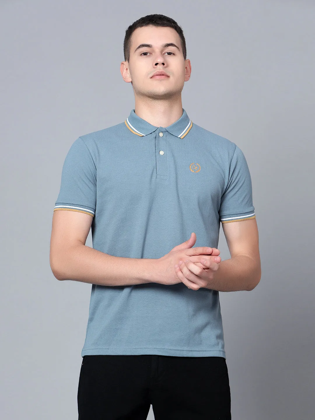 Men Blue Polo T-Shirt
