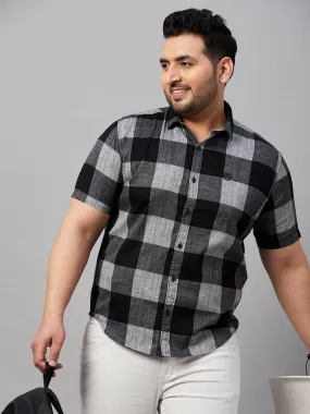 Men Checked Black Shirt