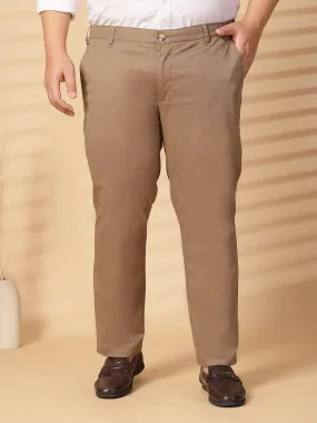 Men Regular Fit Mid-Rise Cotton Chinos Trousers