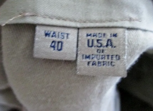 MENS BILLS KHAKIS Made in USA Khaki Chinos FLAT FRONT PANTS 40 X 29 GRAY