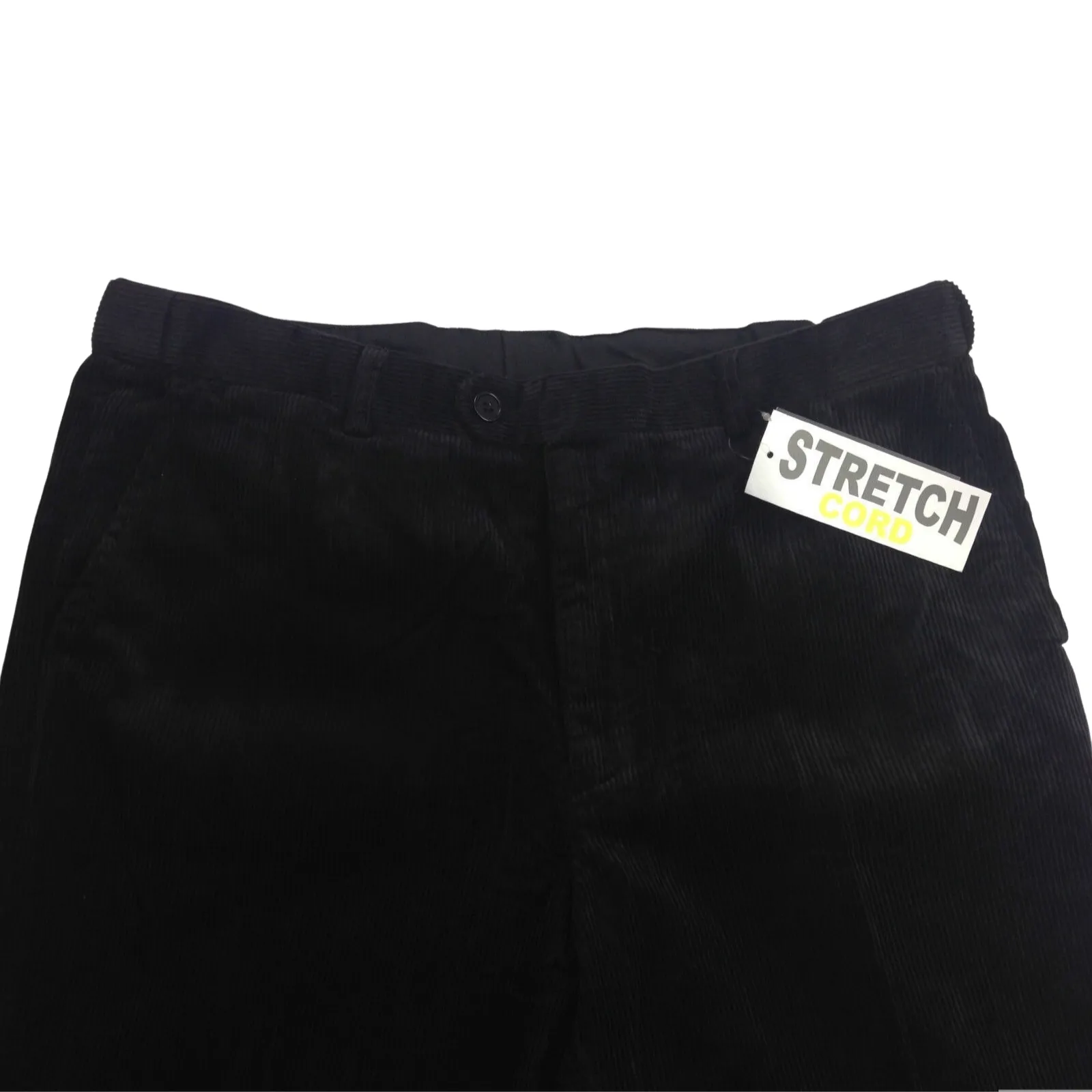 MENS CORDUROY PANTS Trousers Cords Casual STRETCH COTTON Size 32""-44"" Adjustable - Black (99) - 92 (36"")