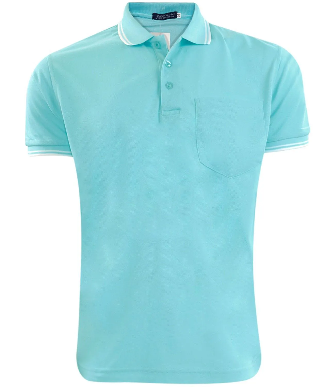 Mens Polo Shirt Cotton Pique Pocket Men Ribbed Tipping Collar PK T Shirt Summer Top Tee Gym Casual Wear