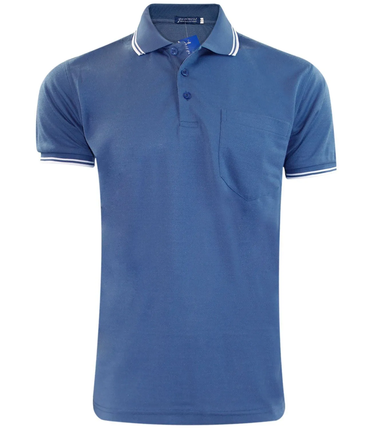 Mens Polo Shirt Cotton Pique Pocket Men Ribbed Tipping Collar PK T Shirt Summer Top Tee Gym Casual Wear