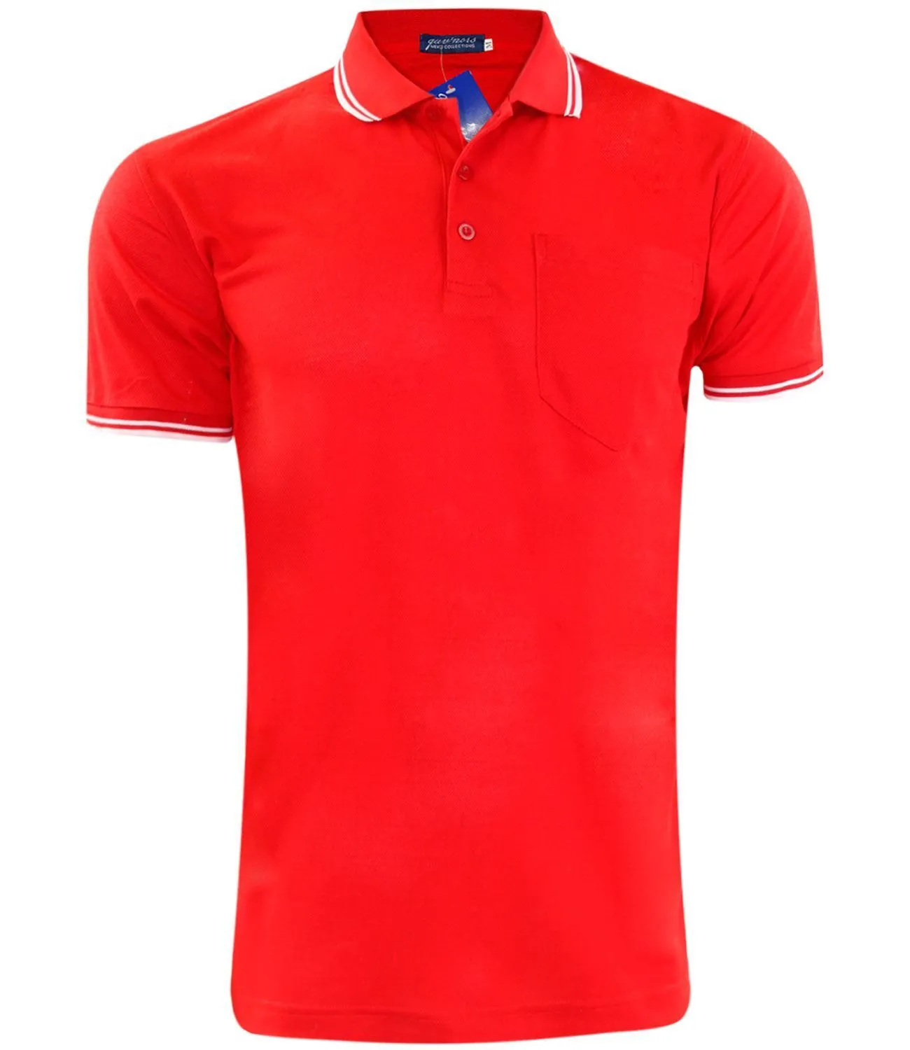 Mens Polo Shirt Cotton Pique Pocket Men Ribbed Tipping Collar PK T Shirt Summer Top Tee Gym Casual Wear