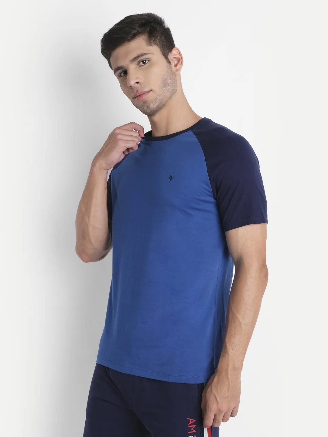 Mens Premium Cotton Raglan Half Sleeve Crew Neck T-Shirts