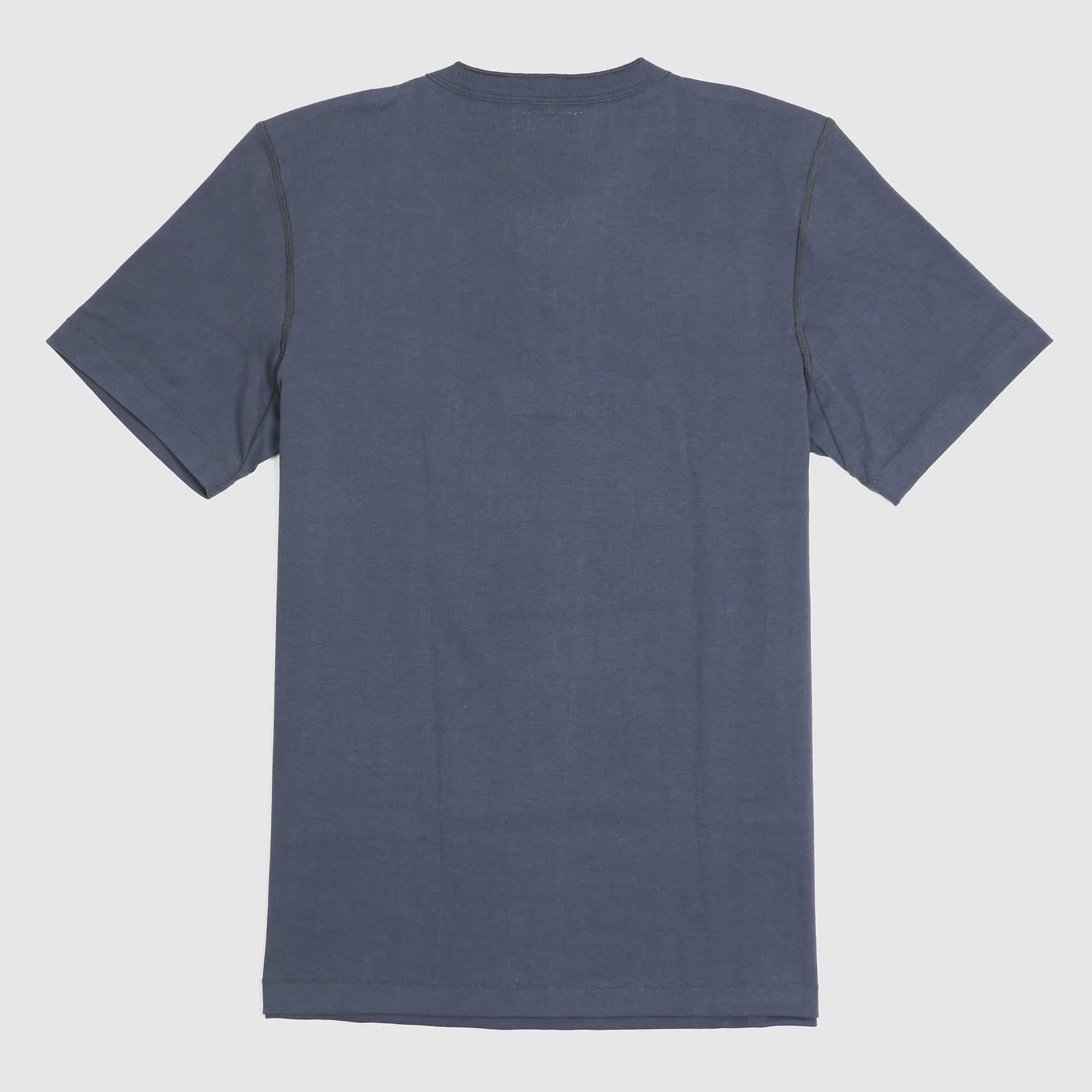 Merz b.Schwanen Loop Wheeler Short Sleeve Henley T-Shirt Navy