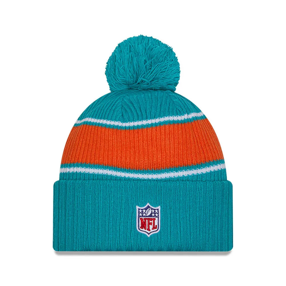 Miami Dolphins New Era 2024 Sideline Sport Cuffed Knit Hat with Toque