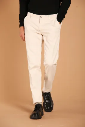 Milano pantalone chino uomo in cotone stretch con fantasia piquet extra slim fit