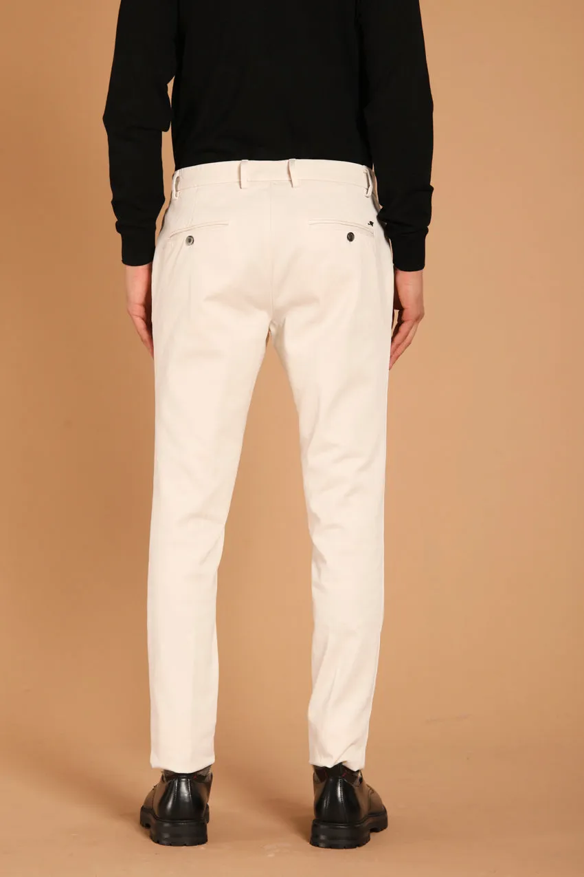 Milano pantalone chino uomo in cotone stretch con fantasia piquet extra slim fit