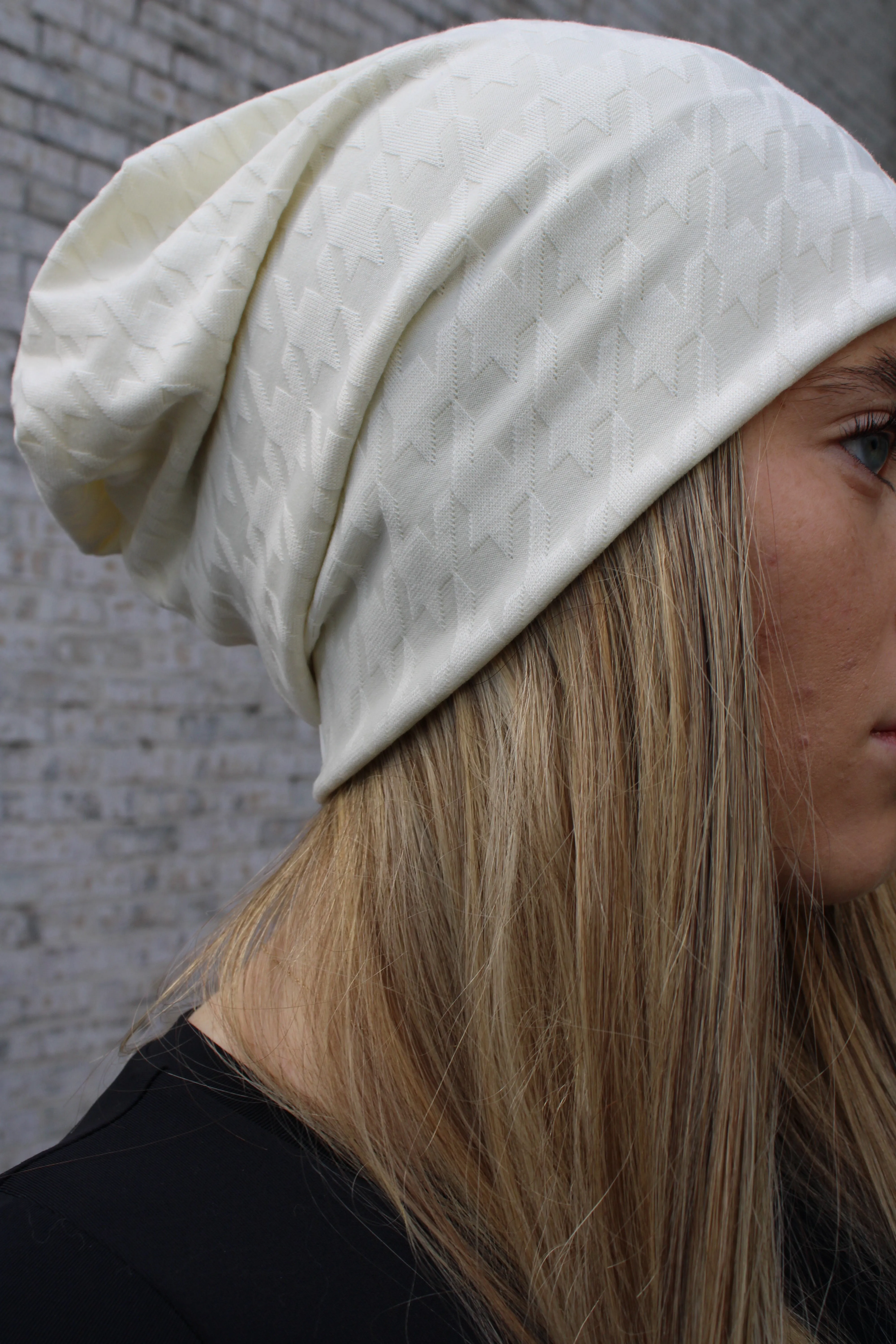 Monochrome Houndstooth Beanies