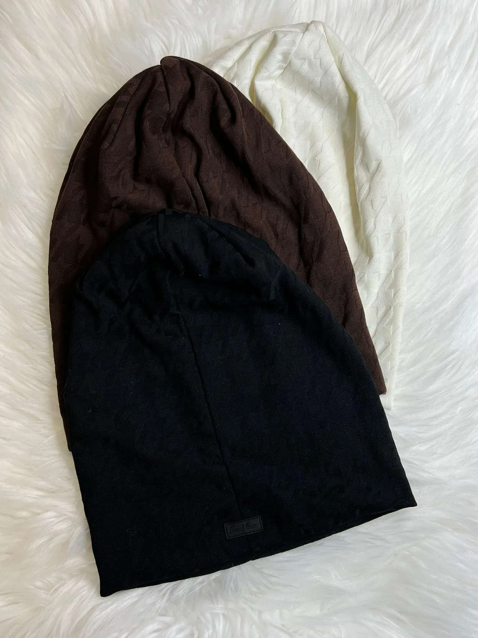 Monochrome Houndstooth Beanies