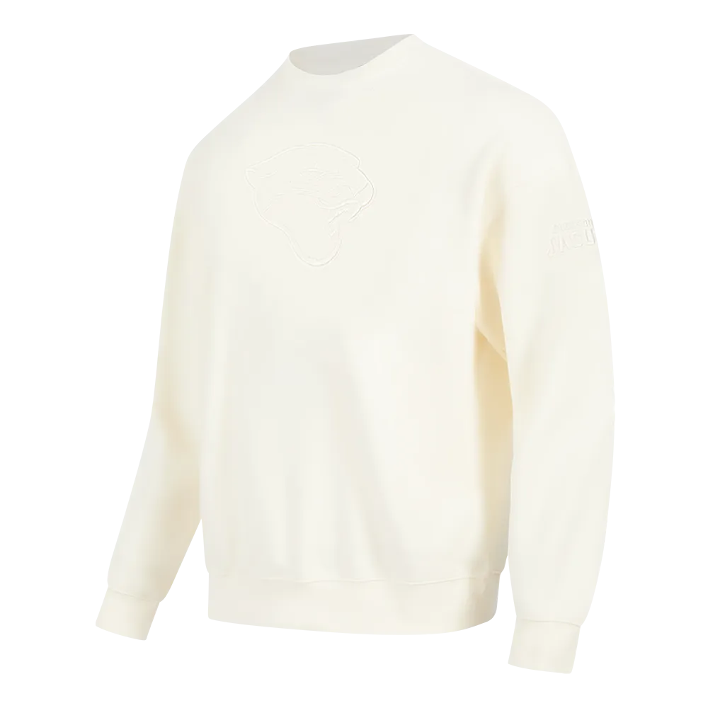 NFL JACKSONVILLE JAGUARS NEUTRAL MEN'S DROP SHOULDER FLC CREWNECK (EGGSHELL)